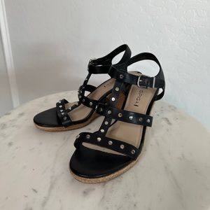 Women Black Espadrilles Wedges